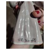 Angel Figurine Reading a Book - White Ceramic Decorative Sculpture