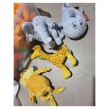 Assorted Plush Toys - Elephants, Dragon & Giraffe