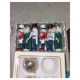Decorated Christmas Ornaments Assortment - Glass Balls, Nutcrackers & Snowman Figurines