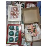 Decorated Christmas Ornaments Assortment - Glass Balls, Nutcrackers & Snowman Figurines