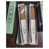 Chinese Bamboo Bookmark Sets - 4 Sticks Per Box, Green Gift Boxes