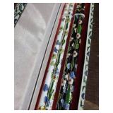 Two Floral Round Chinese Fans with Boxed Decorated Chopsticks & Cloisonné Vase