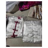 Assorted Chinese Silk Fabrics, Mongolian Text Scroll & Accessories - Floral Brocade & Embroidered Panels