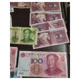 PRC Renminbi Banknote Collection - Assorted Yuan Notes (1, 5, 10, 100) 1990s-1999