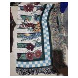 Floral-Patterned Area Rugs with Fringe (Lot of 5)