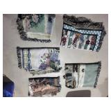 Floral-Patterned Area Rugs with Fringe (Lot of 5)