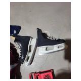 Bauer Ice Hockey Skates - Black with White Laces in Pink Gear Bag & Red Skate Sharpener