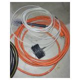 Heavy-Duty Cable Bundle - Blue Air Hoses, Orange Extension Cords, White Cables