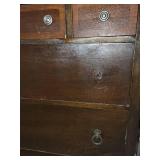 Antique Dark Wood Dresser with Arched Mirror