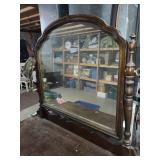 Antique Dark Wood Dresser with Arched Mirror