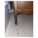 Antique Dark Wood Dresser with Arched Mirror