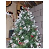 Artificial Christmas Tree Snow-Tipped with Pine Cones & Red Berries
