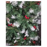 Artificial Christmas Tree Snow-Tipped with Pine Cones & Red Berries