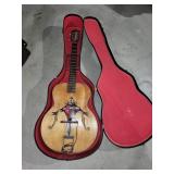Acoustic Guitar - Faith Hope Love Flame Artwork in Red Case
