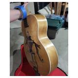 Acoustic Guitar - Faith Hope Love Flame Artwork in Red Case