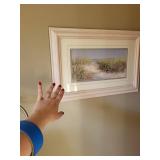 Beach Scene Framed Print With Dunes and Ocean - Coastal Wall Art