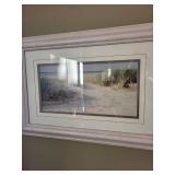 Beach Scene Framed Print With Dunes and Ocean - Coastal Wall Art