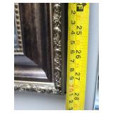 Hydrangea Floral Print in Ornate Dark Wood Frame with Gold Bead Detail