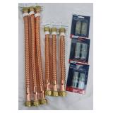 Homewerks Worldwide Water Heater Supply Line - Corrugated Copper, 18 in, 12 in, Dielectric Nipples.