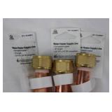 Homewerks Worldwide Water Heater Supply Line - Corrugated Copper, 18 in, 12 in, Dielectric Nipples.
