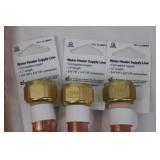 Homewerks Worldwide Water Heater Supply Line - Corrugated Copper, 18 in, 12 in, Dielectric Nipples.