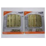 National Hardware V512R5/B Door Hinge - 3-1/2' Bright Brass Finish - 2-Pack