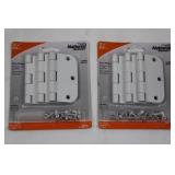 National Hardware Door Hinge V512R5/8 3-1/2 in White Finish - 2-Pack