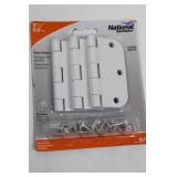 National Hardware Door Hinge V512R5/8 3-1/2 in White Finish - 2-Pack