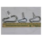 Campbell Carabiners 1/2 in Zinc-Plated D-Shape Screw Gate (Lot of 4)