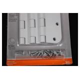 National Hardware Door Hinge 3-1/2' White Finish 3-Piece Pack - 2 Pack