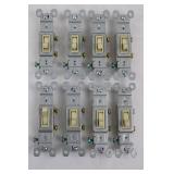 Single-Pole Light Switches - Beige Toggle (Lot of 8)