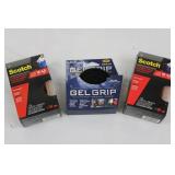 Gel Grip Universal Gel Tape 6 ft & Scotch Extreme Strong Fasteners (2 Boxes)