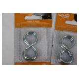 National Hardware Assorted Hooks & Eyes Pack - Closed S Hooks, Cup Hooks, Screw Eyes, Ceiling Hooks