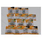 National Hardware Assorted Hooks & Eyes Pack - Closed S Hooks, Cup Hooks, Screw Eyes, Ceiling Hooks