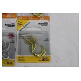 National Hardware Cup Hooks & Screw Eyes - Zinc Plated & Brass, 1/2 in & 1-1/16 in Sizes