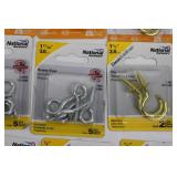 National Hardware Cup Hooks & Screw Eyes - Zinc Plated & Brass, 1/2 in & 1-1/16 in Sizes