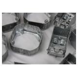 Metal Electrical Boxes - Galvanized Steel, Assorted Sizes, 43 Pieces Total