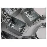 Metal Electrical Boxes - Galvanized Steel, Assorted Sizes, 43 Pieces Total