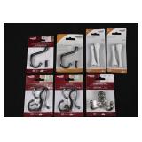 National Hardware Coat Hooks & Spring Door Stops Assortment - Oil Rubbed Bronze & White (8-Pack)