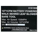 Klutch Walk-Behind Jet Leaf Blower, KLiQ 57.6V, 1271 CFM, Brushless, Battery-Powered, Bare Tool #6161956 Msrp $899.99 see description