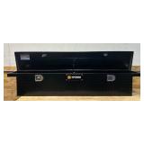 ^Northern Tool + Equipment Slim Low-Profile Crossover Truck Toolbox, 69in. x 12in. x 13in., Aluminum, Gloss Black, Paddle Latches #41867 Msrp $399.99 see description