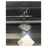 ^Northern Tool + Equipment Slim Low-Profile Crossover Truck Toolbox, 69in. x 12in. x 13in., Aluminum, Gloss Black, Paddle Latches #41867 Msrp $399.99 see description