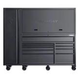 Husky 80-inch 10-Drawer 3-Piece Tool Storage Chest and Cabinet Combo in Matte Black MSRP $2,100