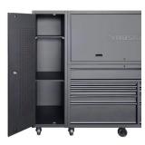 Husky 80-inch 10-Drawer 3-Piece Tool Storage Chest and Cabinet Combo in Matte Black MSRP $2,100