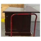 Dark Cherry Wood Double Pedestal Writing Table 72-1/4 x36 x30