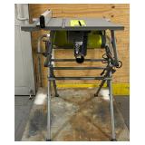 ^RYOBI 15 Amp 10 in. Compact Portable Corded Jobsite Table Saw with Folding Stand RTS12 Msrp $229.00 see description