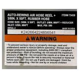 Klutch Auto-Rewind Air Hose Reel with 3/8in. x 50ft. Rubber Hose, 300 PSI #73430 Msrp $139.99 see description