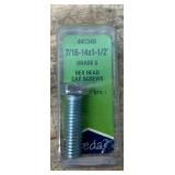 Needa Grade 5, 7/16-14x1-1/2  Hex Head Cap Screws lot of 10
