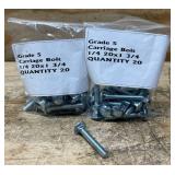 Lot of 40 Grade 5 Carriage Bolt 1/4 20x1 3/4