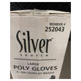 Silver Source Large Polyethylene Gloves - Reorder #252043 - 4-500 Count by Weight